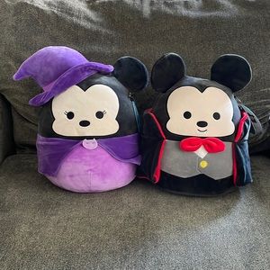 NEW (2) Squishmallows 12” DISNEY Mickey & Minnie Halloween Bundle